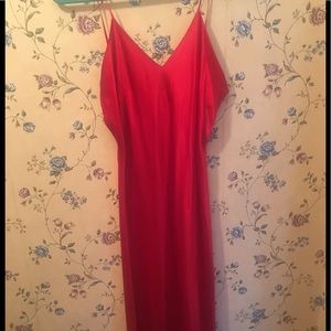 Elegant red vintage Victoria's Secret slip dress.