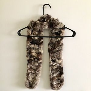 100% real rabbit fur scarf