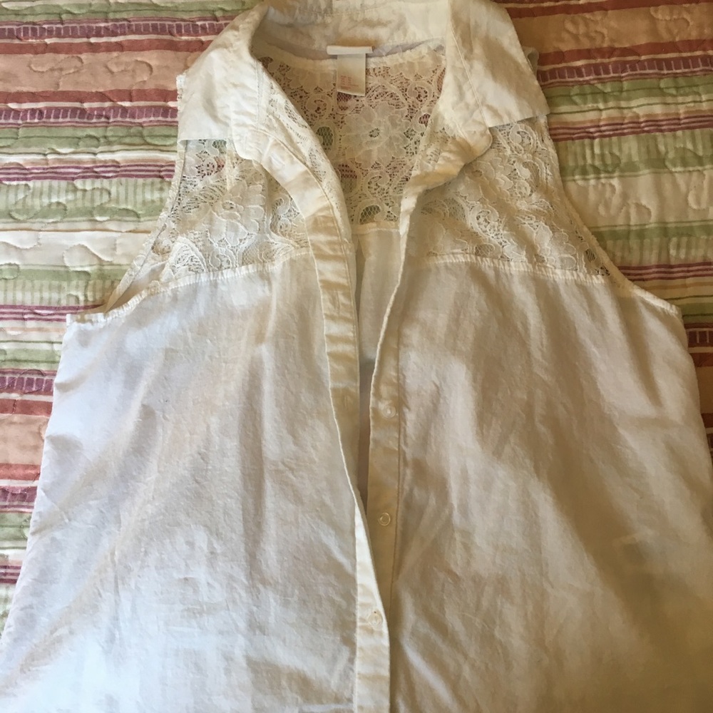 White tank button up