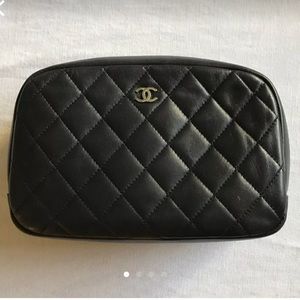 Black Chanel Cosmetic Bag