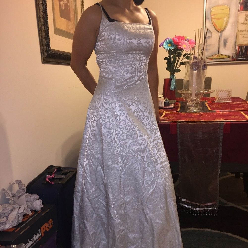 Silver dress for prom or a wedding