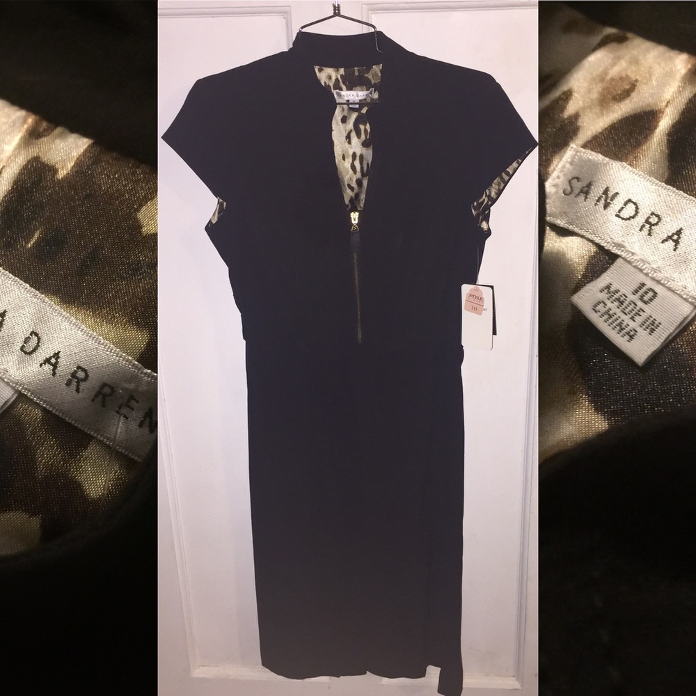 Black zip front cap sleeve dress💄