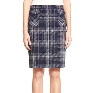 NWT Nordstrom Tweed Navy Pencil Skirt