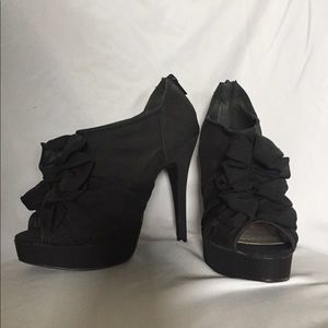 Black bootie heels