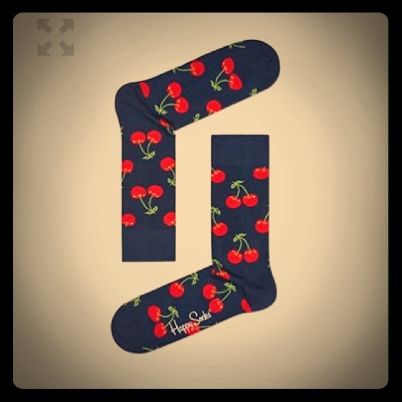 Men's HAPPY SOCKS Cherry Dress Socks Sz 10-13 - Picture 2 of 4