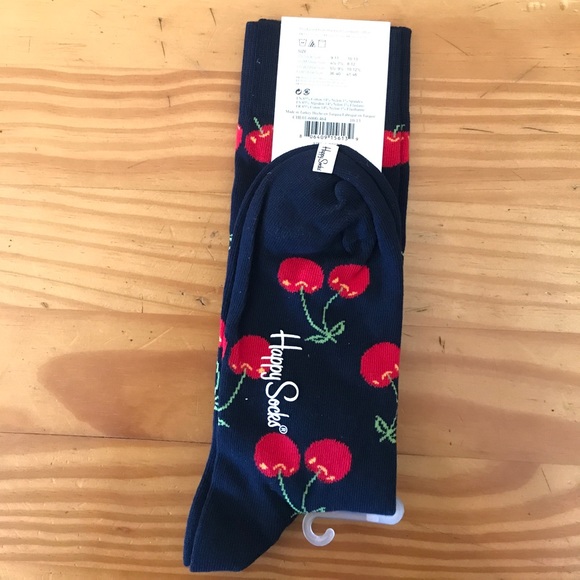 Men's HAPPY SOCKS Cherry Dress Socks Sz 10-13 - Picture 4 of 4