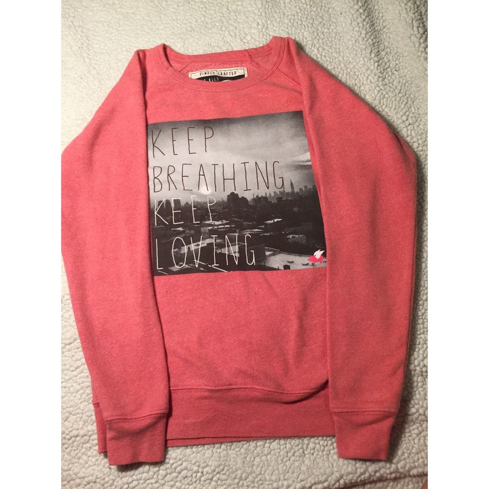 Pink pullover hoodie