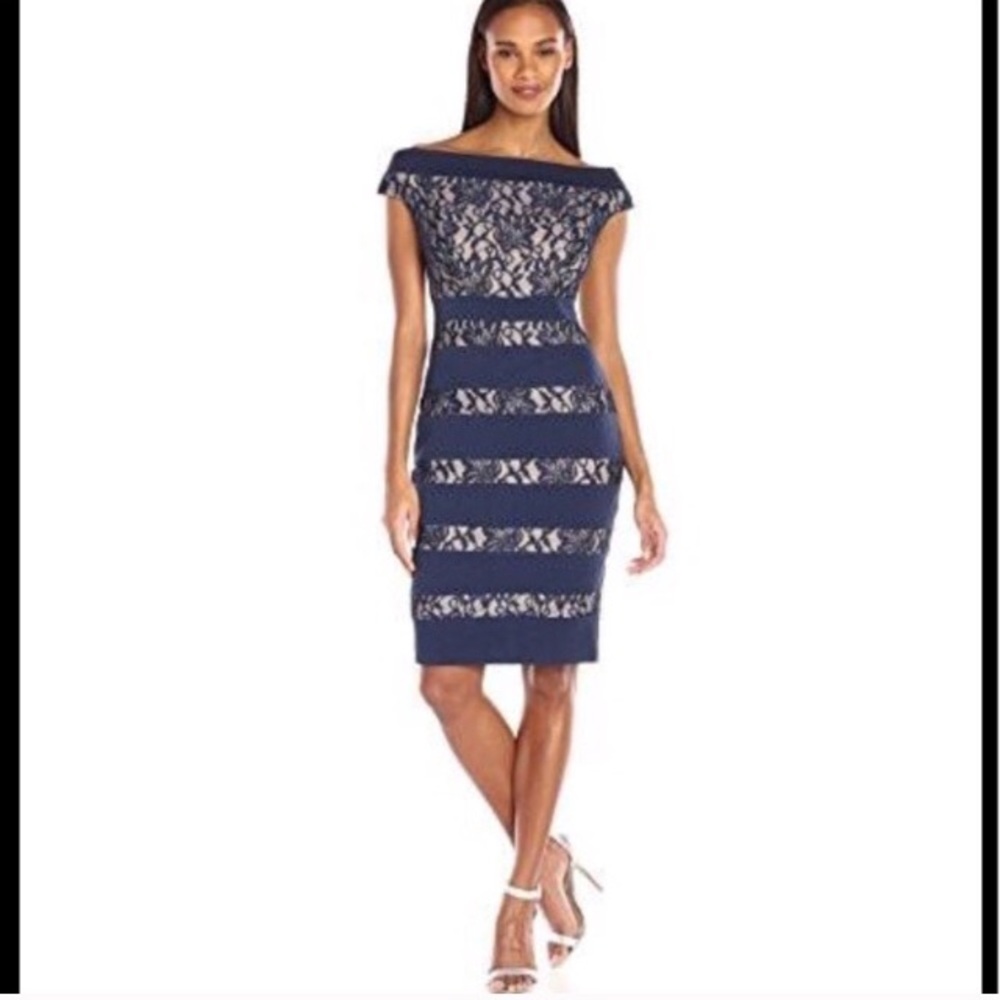 JAX💙 sz6 navy/nude lace dress gently worn once!💙