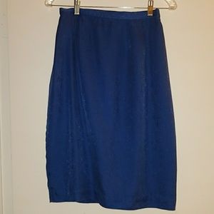 Blue silk skirt
