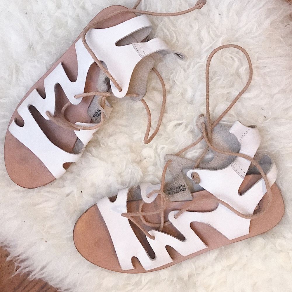 Topshop White Lace-up Sandals