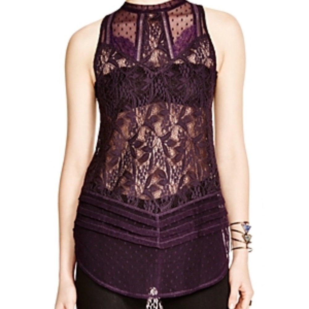 Free People maisie lace tunic sz medium