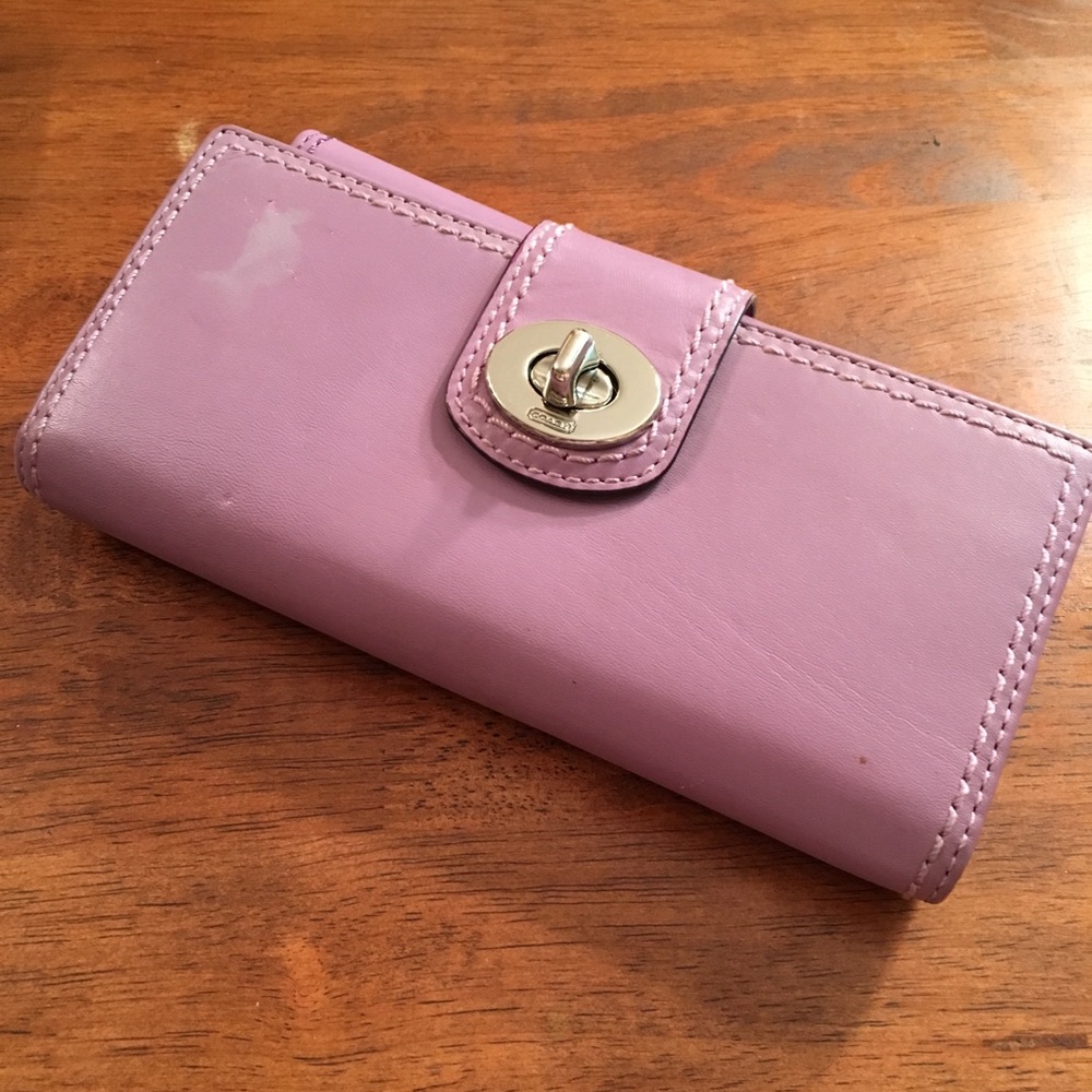 Coach long purple Turnlock Wallet