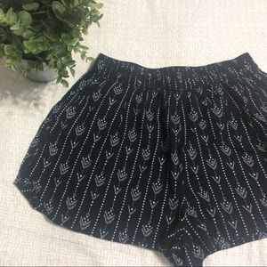Black patterned shorts