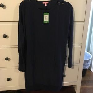 NWT Lilly Pulitzer Jupiter Sweater Dress Navy S