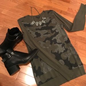 Hunter green and silver camo express sweater.