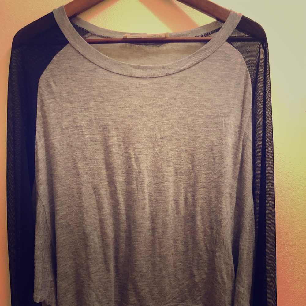 Vintage Havana see through black sleeve top