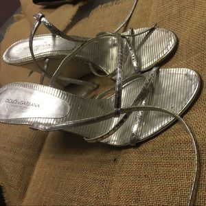 Silver metallic dolce & Gabbana wedges size 41