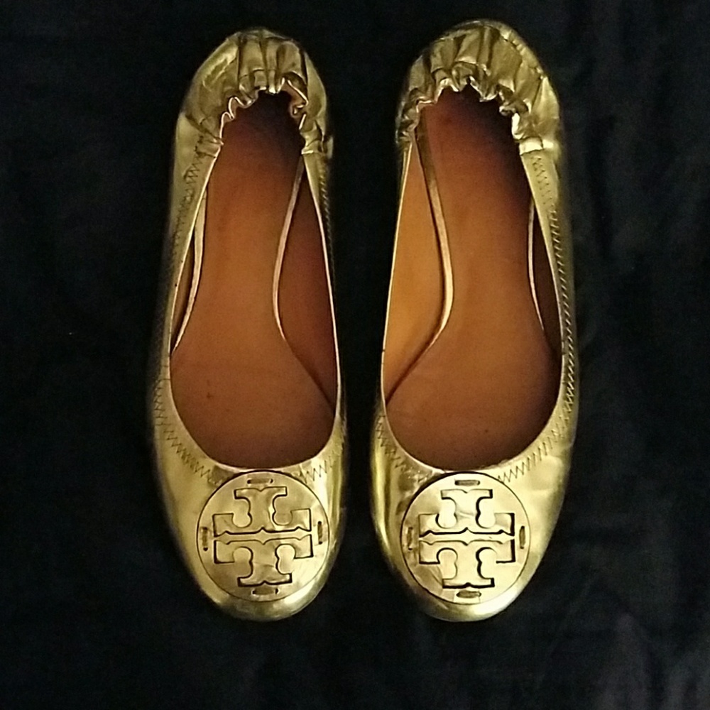 Tory burch gold flats