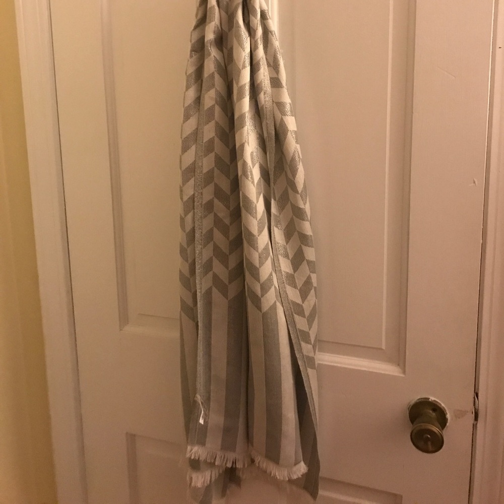 Silver and white Calvin Klein scarf