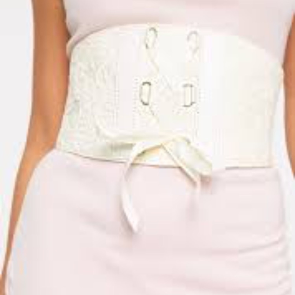 Cream corset belt