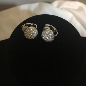 Swarovski Crystal Button Clip Earrings