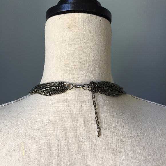 Antiqued Bronze Chunky Link Rhinestone Necklace - Picture 8 of 8