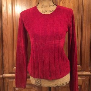 Ann Taylor Red Chenille Sweater