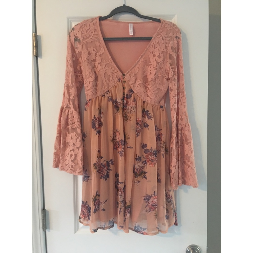 Bell Sleeve Lace Dress
