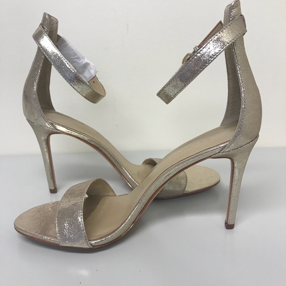 Ann Taylor metallic ankle-strap sandals