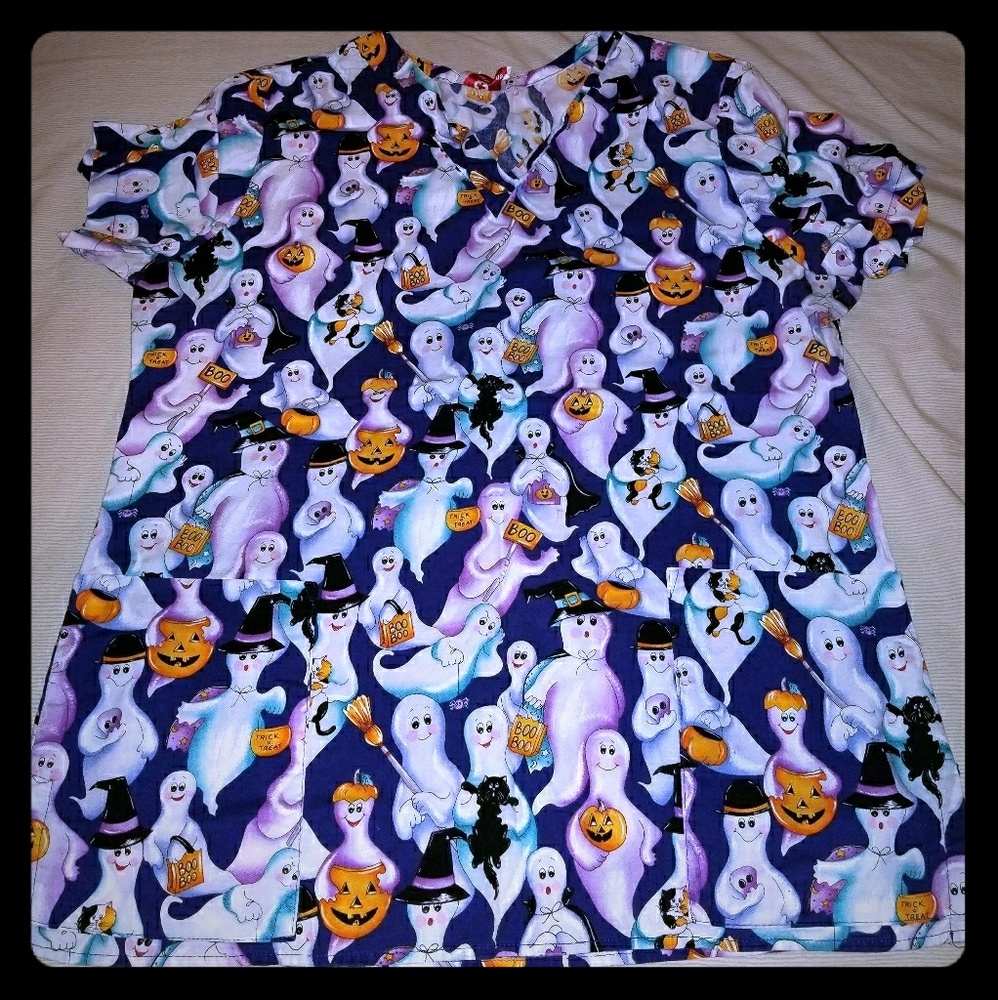 Halloween scrub top