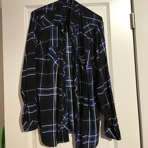 Torrid Size 2 Plaid Button Down Shirt Roll Sleeves