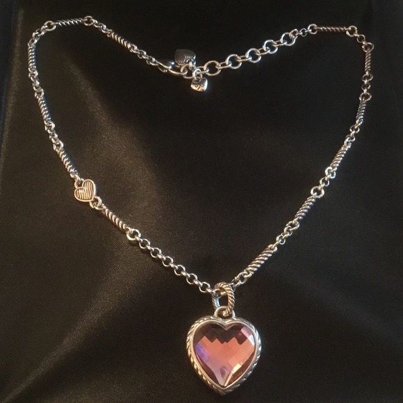 Brighton Reversible Pink Heart Necklace - Picture 1 of 5
