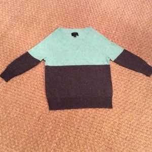 J Crew two toned wide neck sweater