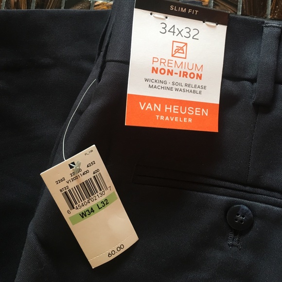 NWT MENS VAN HEUSEN SLIM FIT TRAVELER PANT - Picture 2 of 3