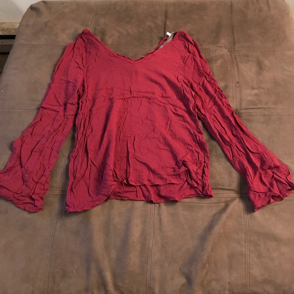 Charlotte Russe Burgundy long sleeved top
