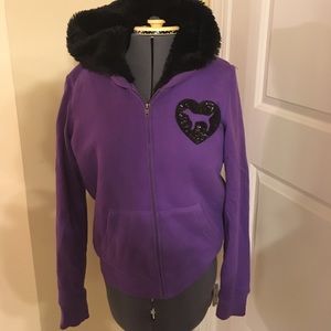Victoria’s Secret PINK Faux Fur Sequins Hoodie