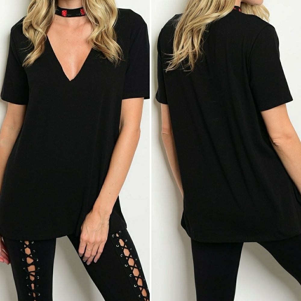 Black choker top