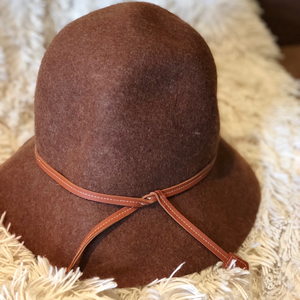 Saks Brown Felted Wool Crusher Hat