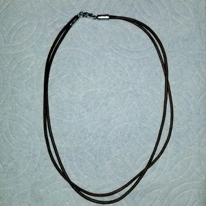 Silpada double strand brown leather necklace