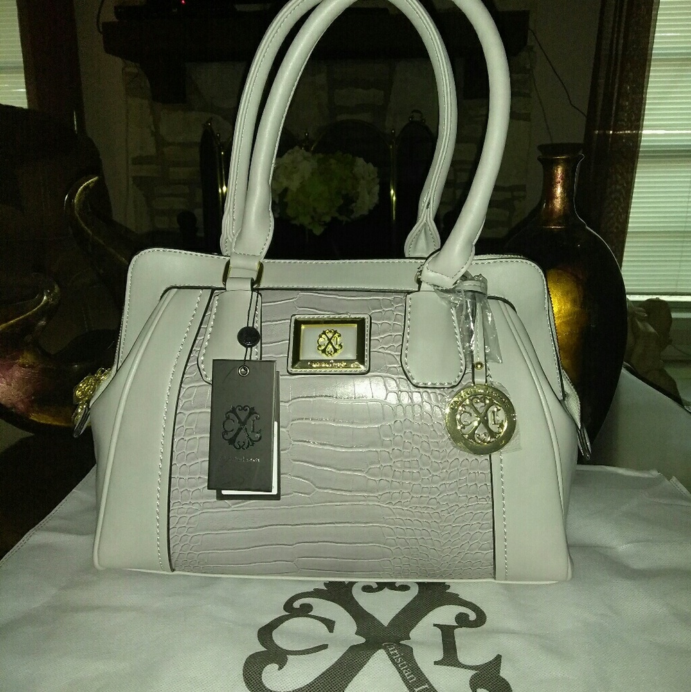 Gorgeous Christian Lacroix croc embossed hand bag.Color Mint