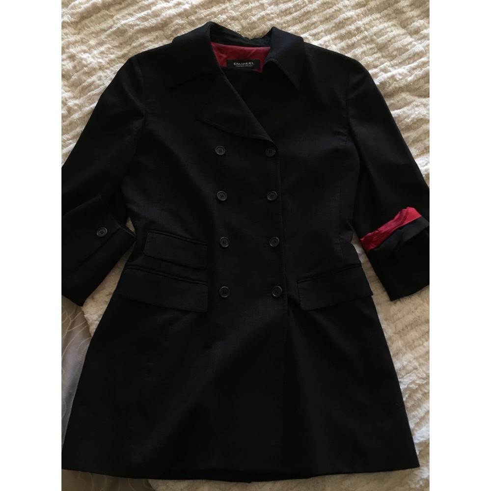 Double Button-Down Jacket w/ Red Silk Interior