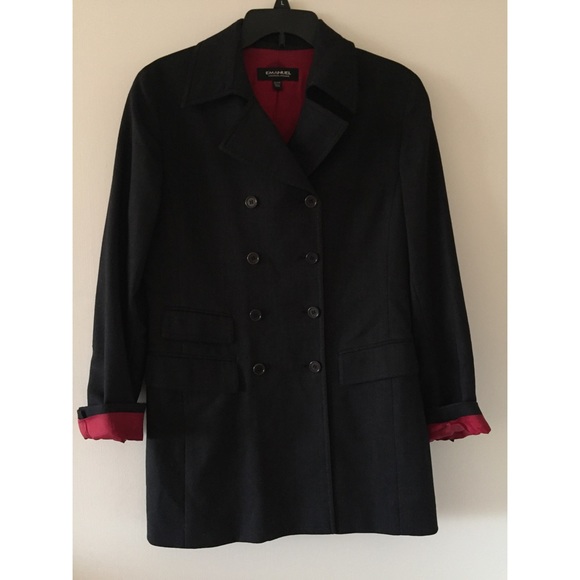 Double Button-Down Jacket w/ Red Silk Interior - Picture 4 of 8