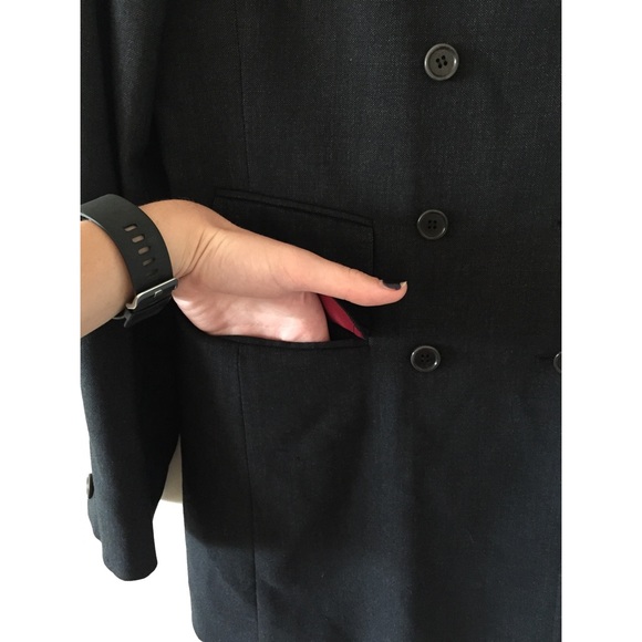 Double Button-Down Jacket w/ Red Silk Interior - Picture 6 of 8