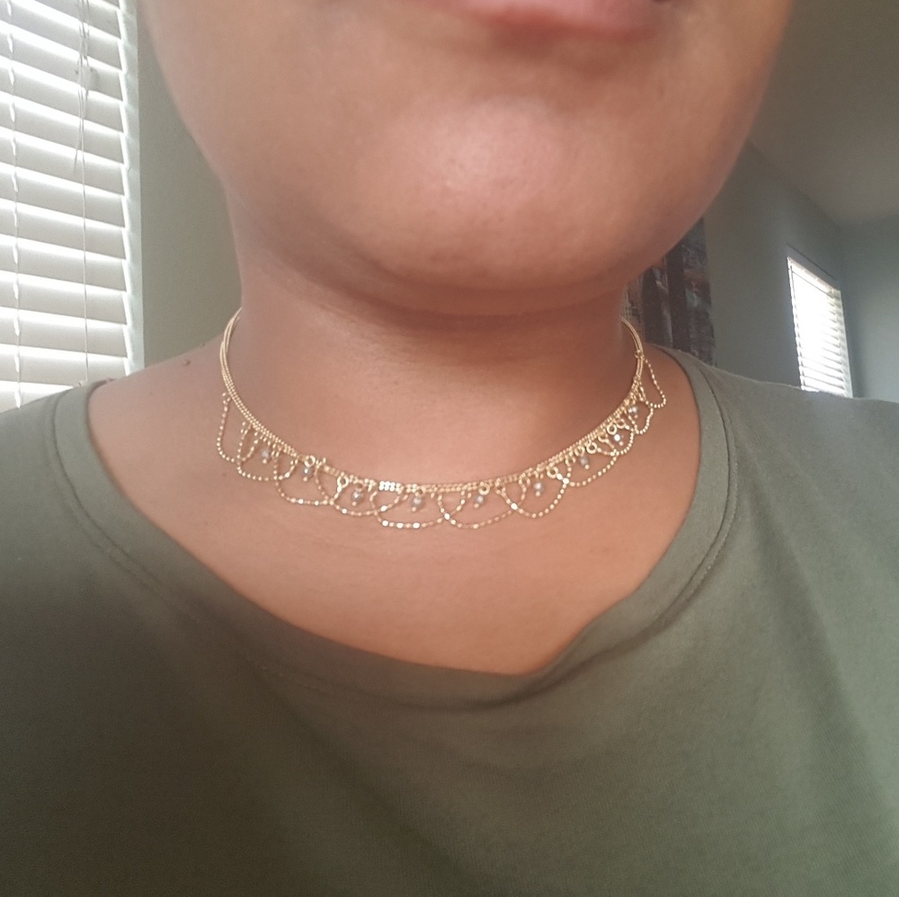 14kt gold evening necklace.