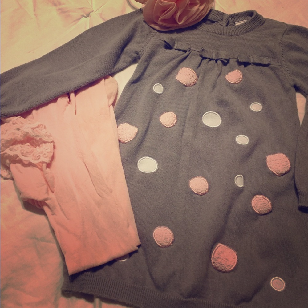 Polka Dot Knit Dress by Petite Hem