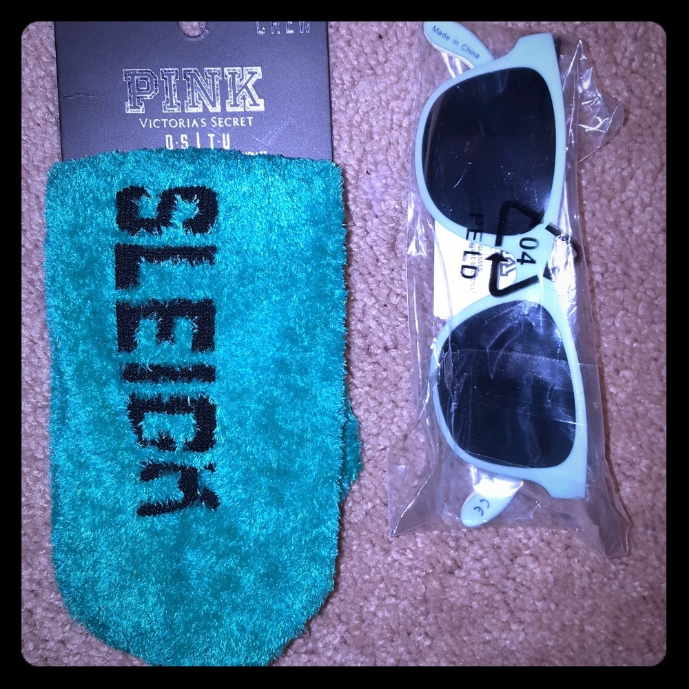 PINK bundle of Crew Socks & Sunglasses
