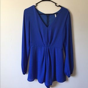 Royal blue long sleeve romper