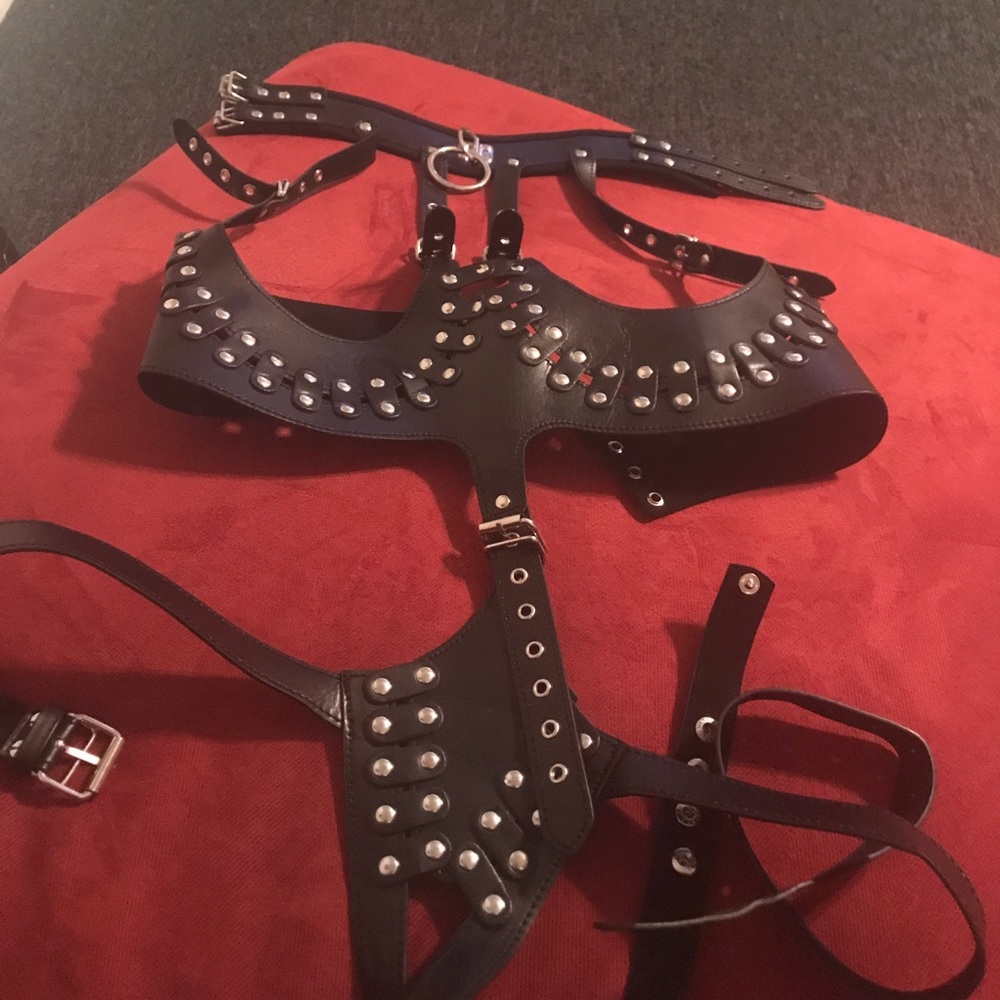 Faux Leather Body Harness
