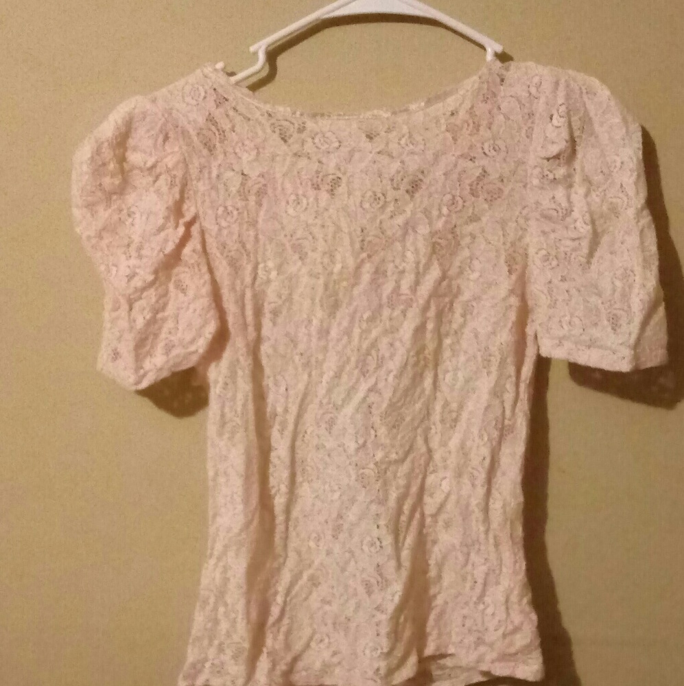 Pink Lace Floral Blouse