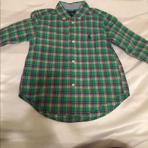 Plaid toddler boy Ralph Lauren button up
